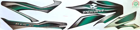 Bajaj Discover DTS-SI Black Bike - Green Sticker — DISCOVER sticker Sri Lanka